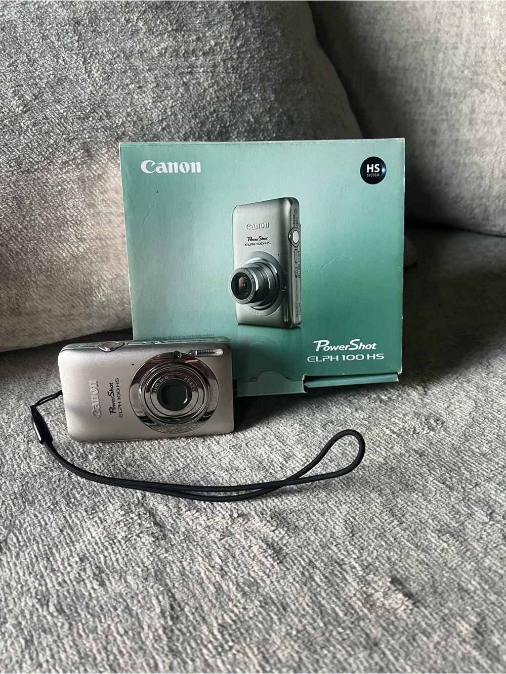 Canon PowerShot ELPH 100 HS Silver Digital Camera - Complete Box Set
